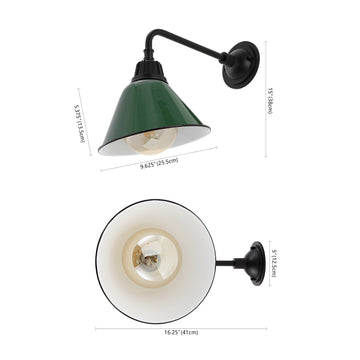 Croydon 9.63" Farmhouse Industrial Indoor/Outdoor Iron LED Gooseneck Arm Outdoor Sconce